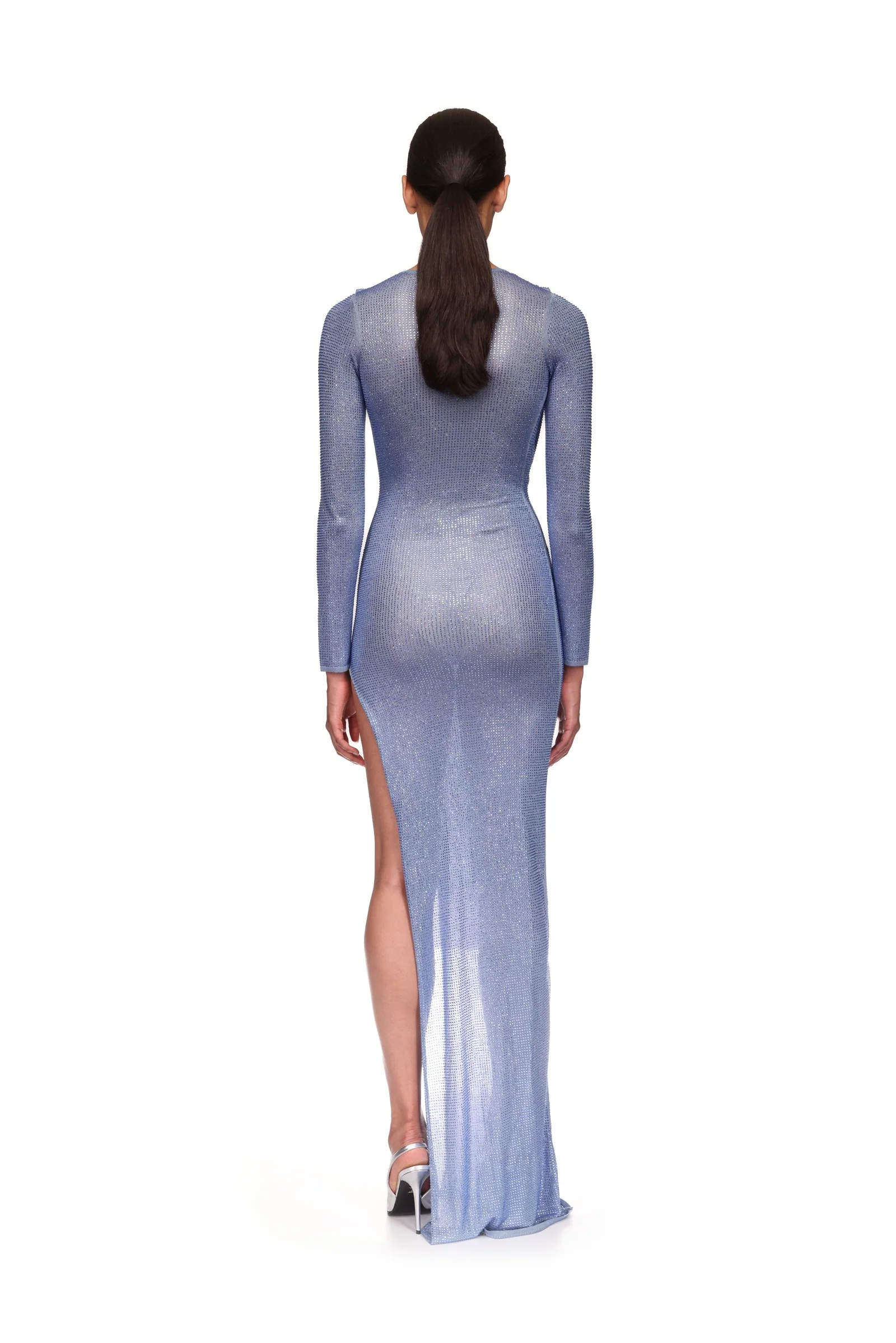 PLUNGE NECKLINE RHINESTONE GOWN - Image 5