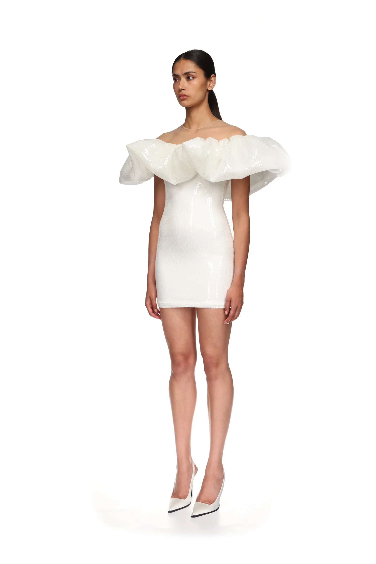 PUFF TOP DETAIL SEQUIN MINI DRESS - Image 3