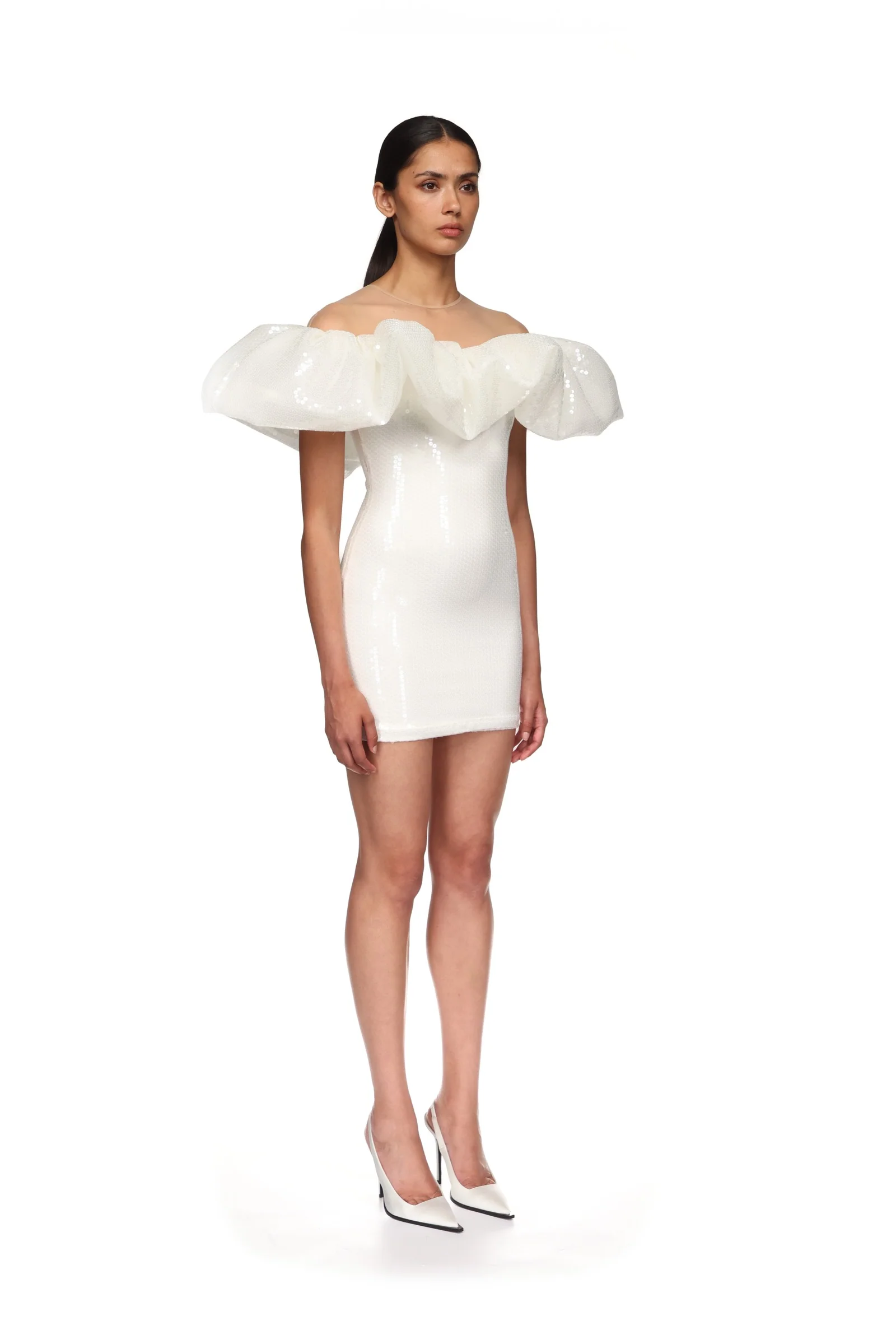 PUFF TOP DETAIL SEQUIN MINI DRESS - Image 4