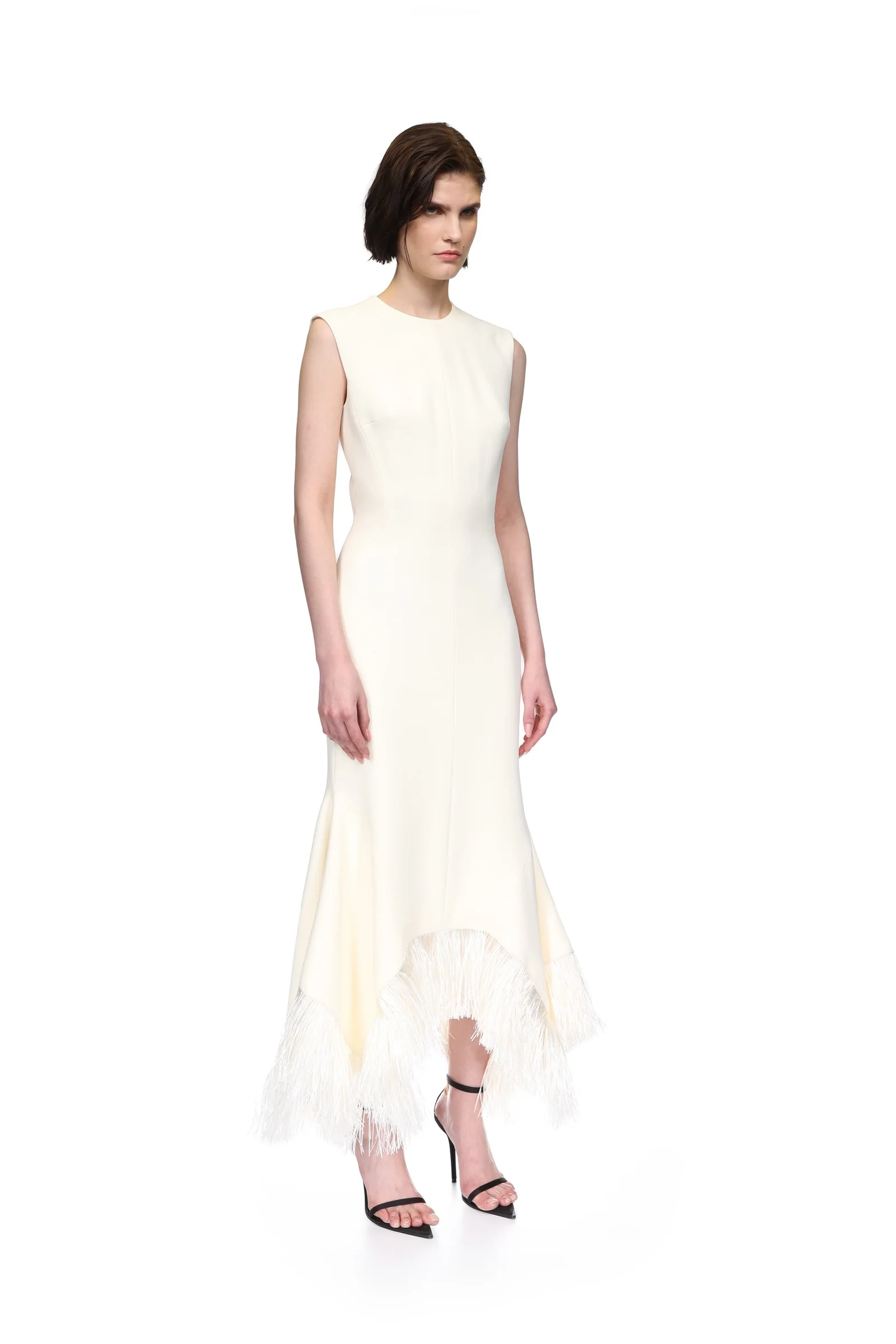 RAFFIA FRINGE AND FLOUNCE HEM MIDI DRESS - Image 4