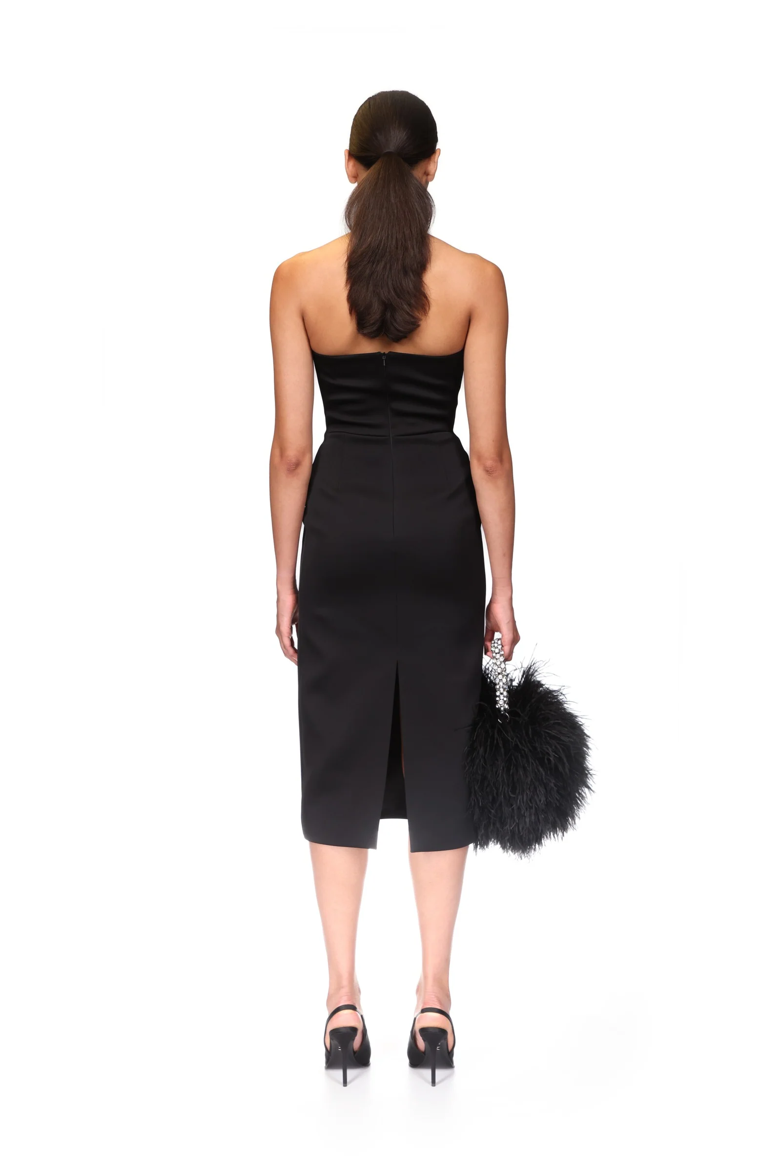 RECTANGLE CRYSTAL EMBROIDERY DETAIL MIDI DRESS - Image 5