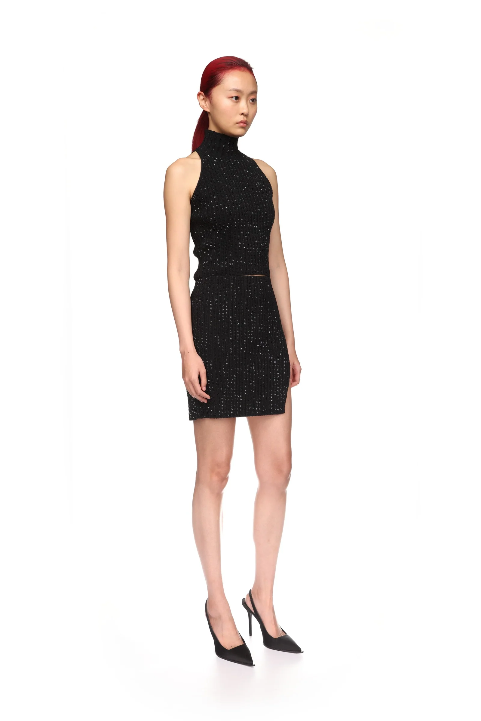 RHINESTONE EMBROIDERED KNITTED SKIRT - Image 4