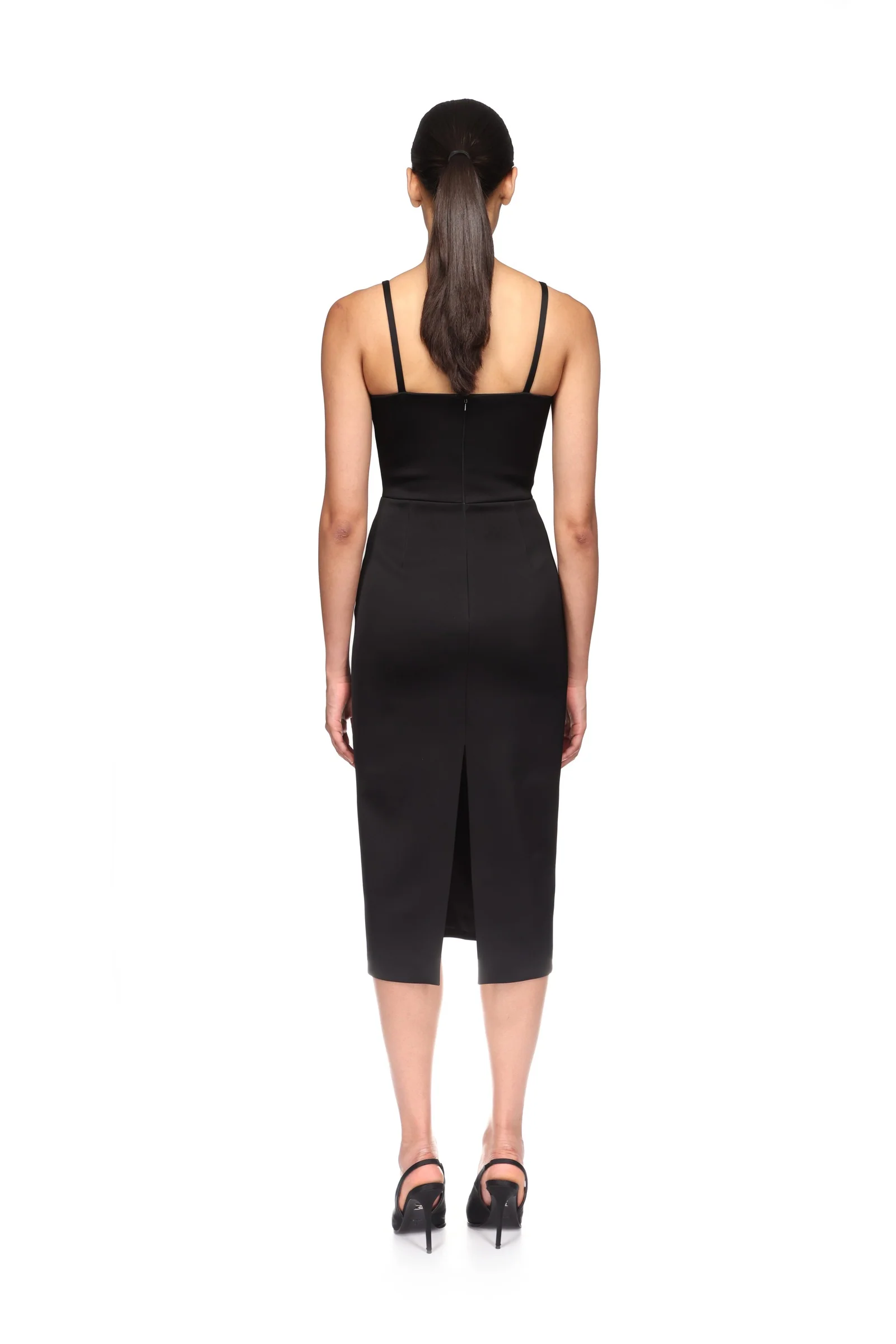 LACE ROSE AND TULLE INSERT MIDI DRESS - Image 5