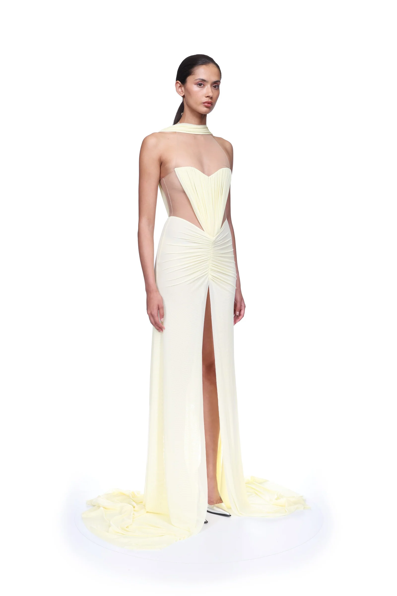 RUCHED TOP AND SCARF DETAIL GOWN - Image 4