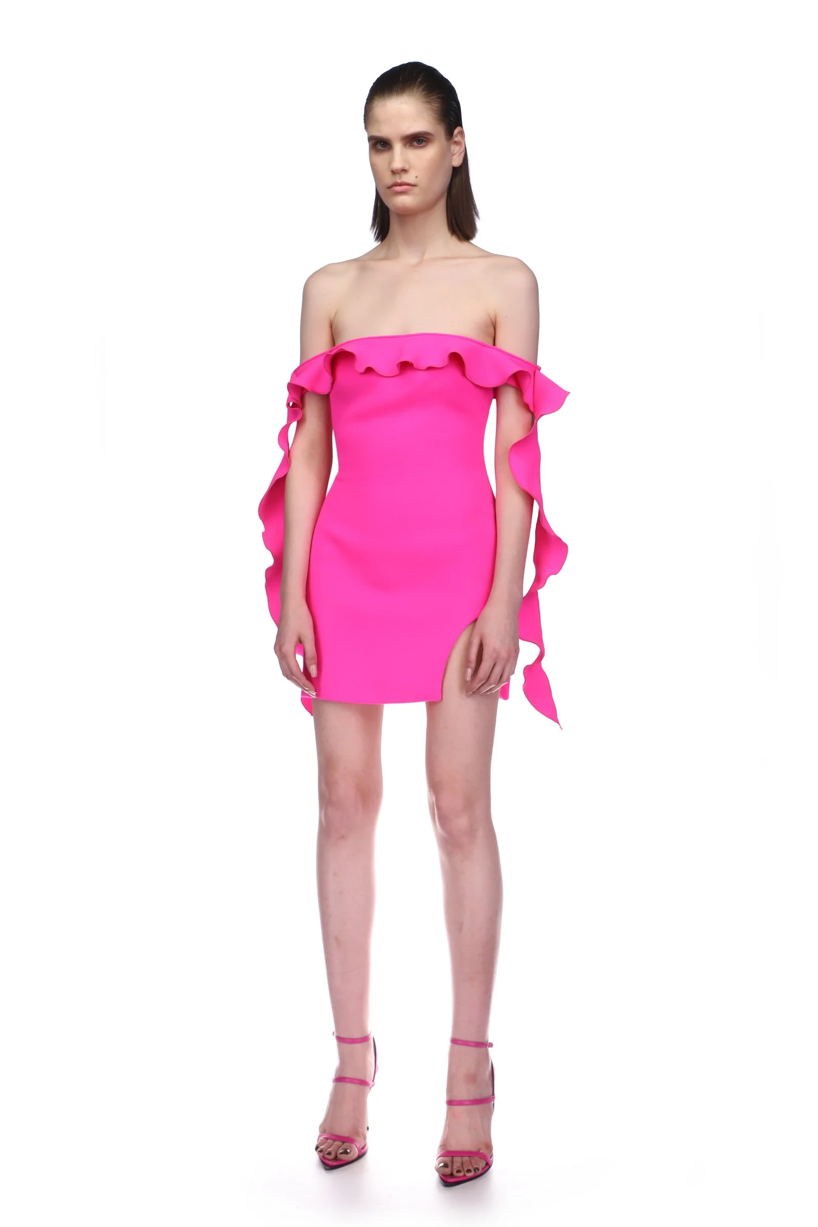 OFF SHOULDER RUFFLE MINI DRESS - Image 3