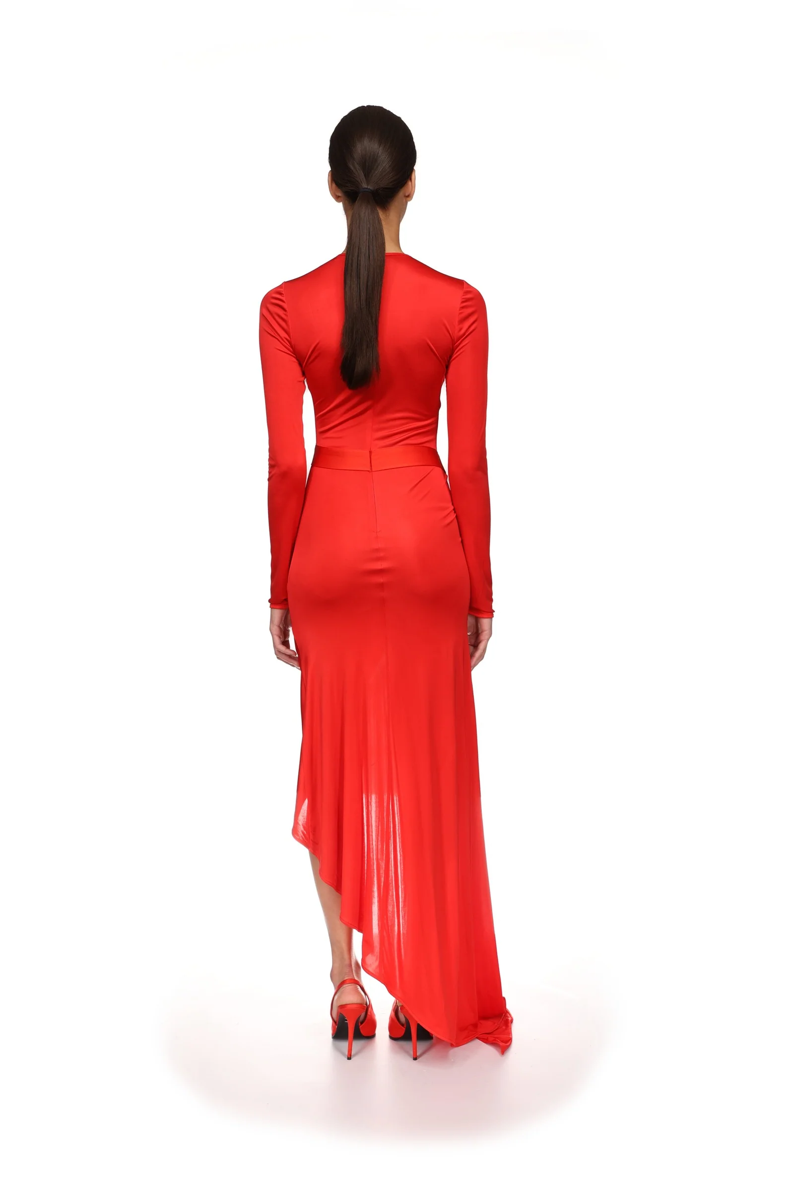 ASYMMETRIC DRESS WITH SATIN BOW - Image 5