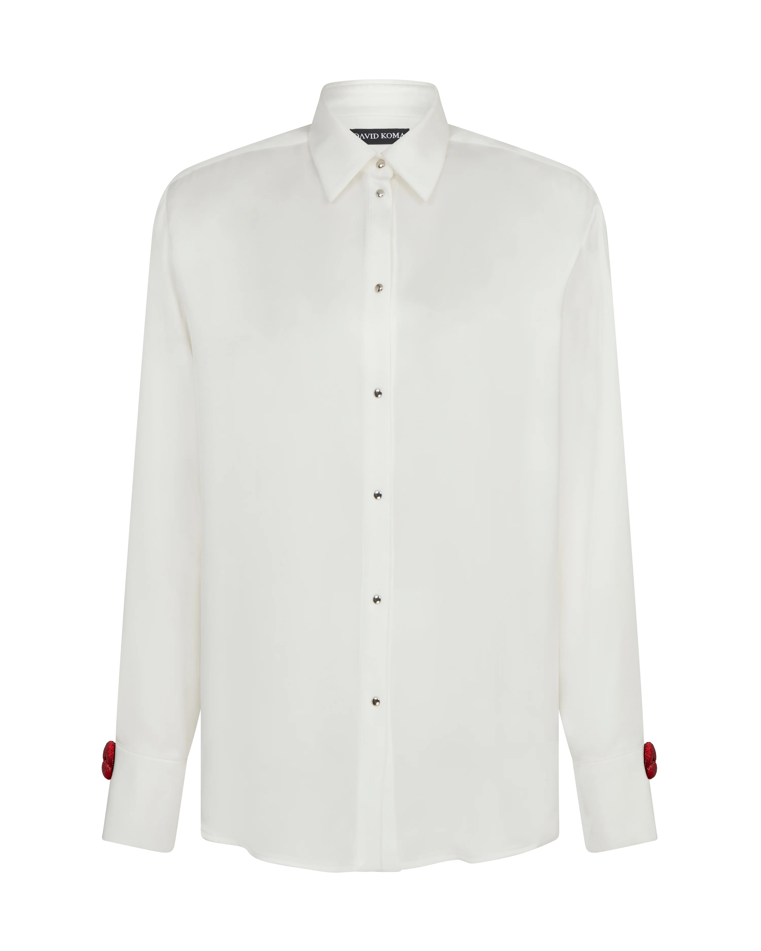 LIP EMBROIDERY SATIN SHIRT - Image 10