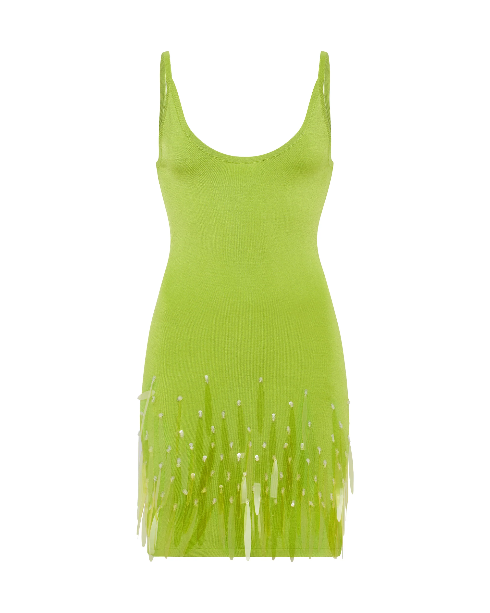 SEQUIN EMBROIDERED MINI KNIT DRESS