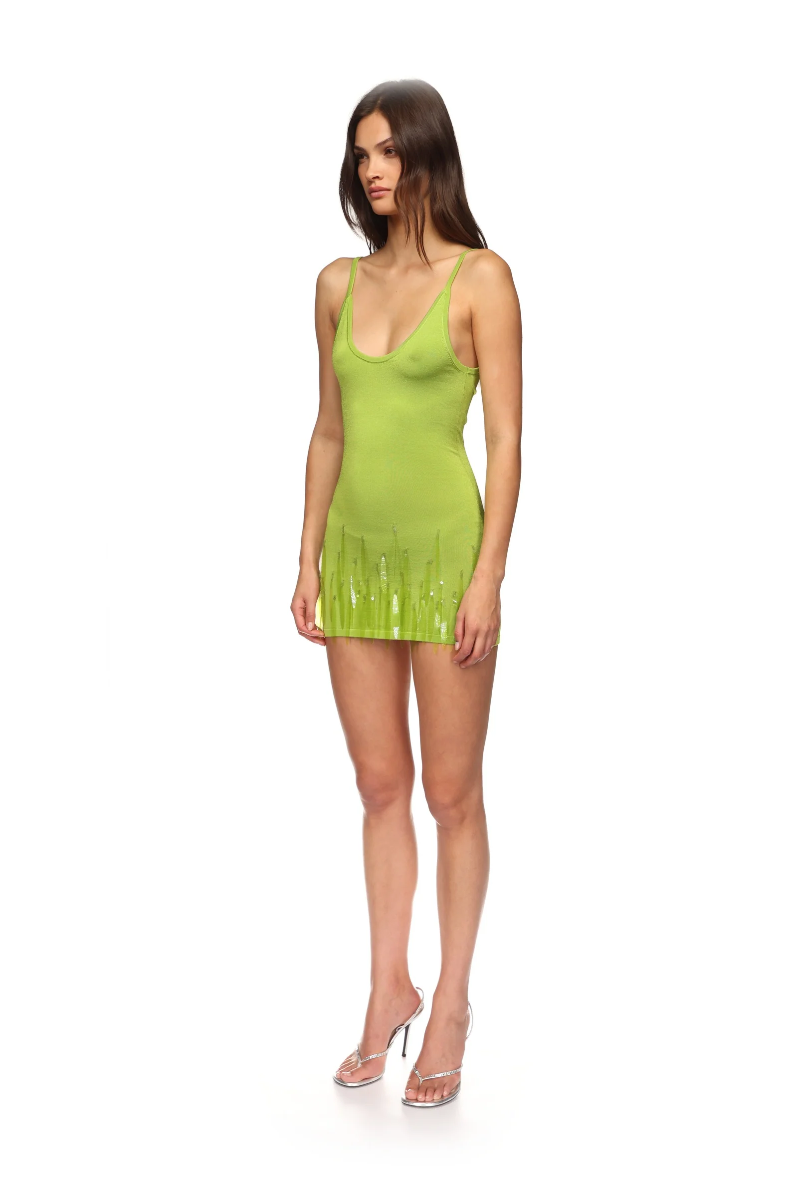 SEQUIN EMBROIDERED MINI KNIT DRESS - Image 3