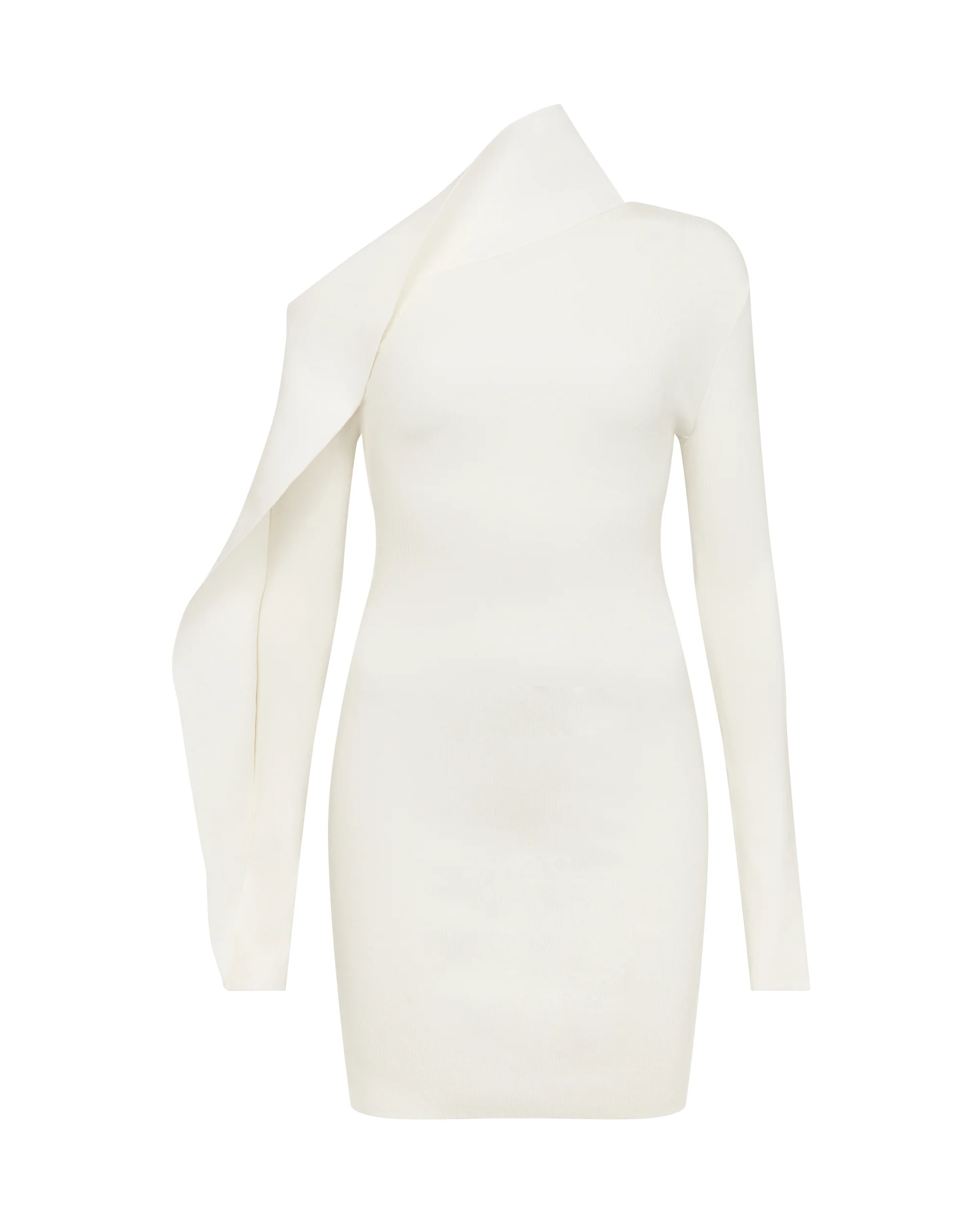 DRAPED SLEEVE MINI KNIT DRESS