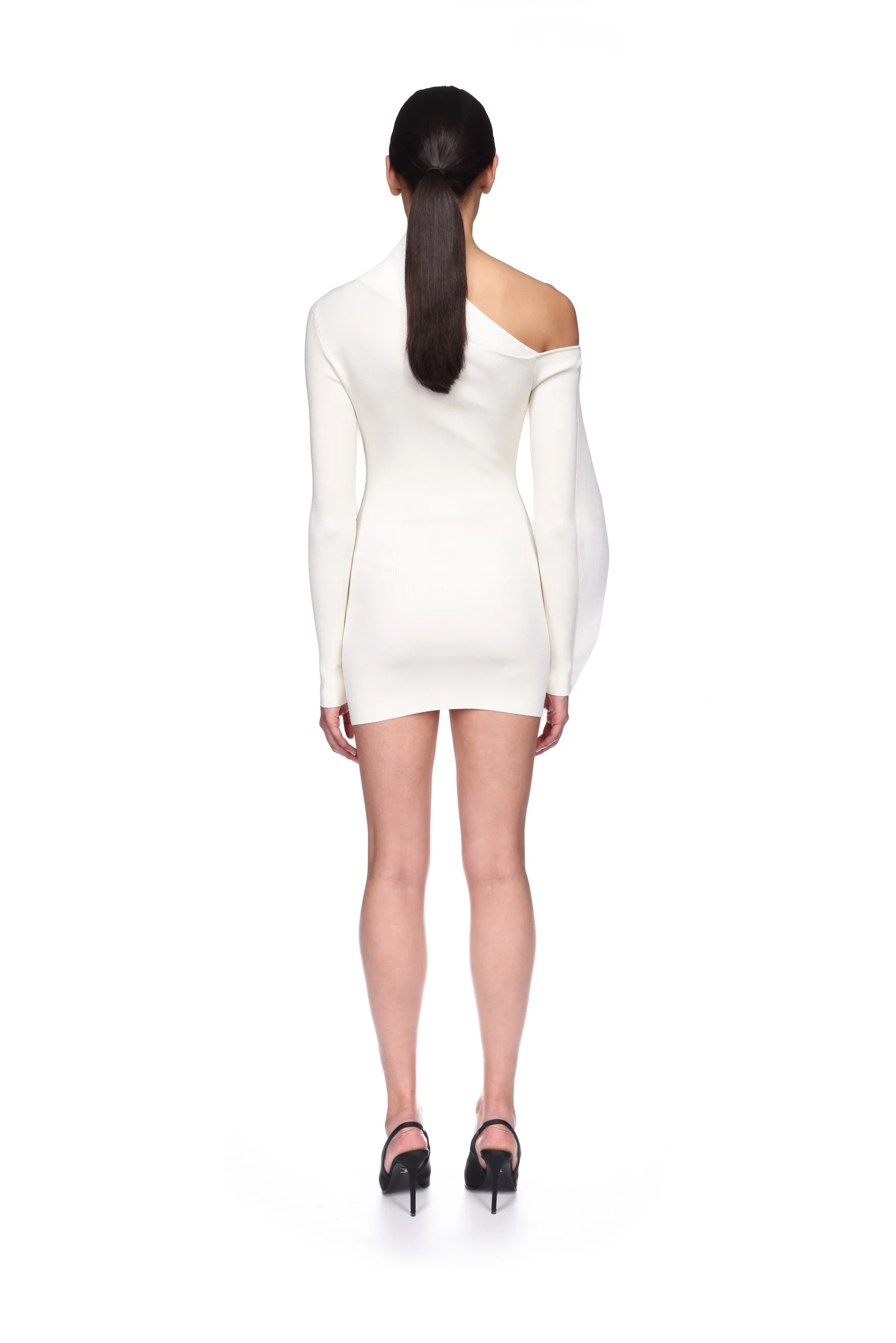 DRAPED SLEEVE MINI KNIT DRESS - Image 5