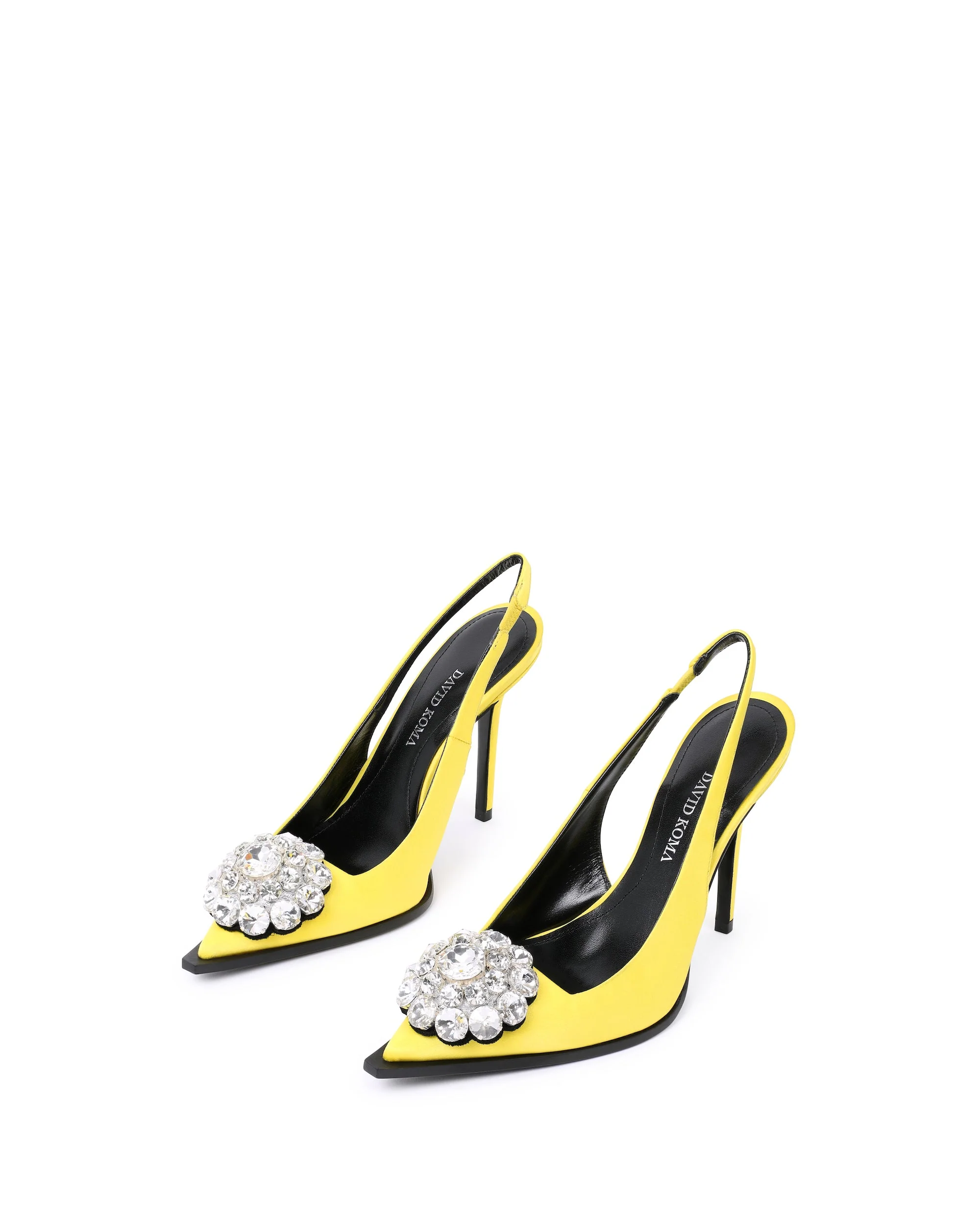 SLINGBACK PUMPS WITH CRYSTAL EMBELLISHMENT IN YELLOW - Image 2