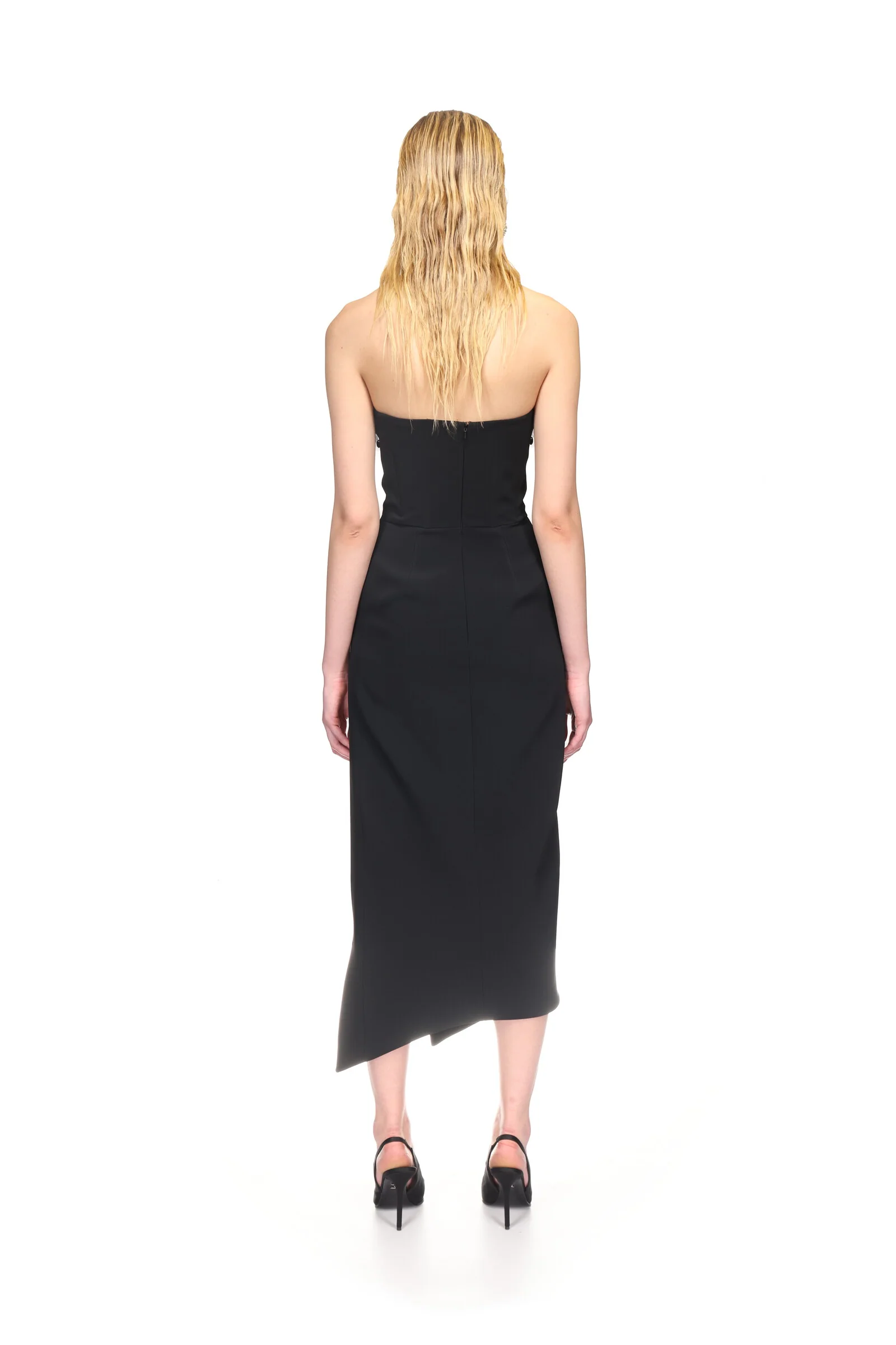 PLEXI MIRROR EMBROIDERED STRAPLESS DRESS - Image 5