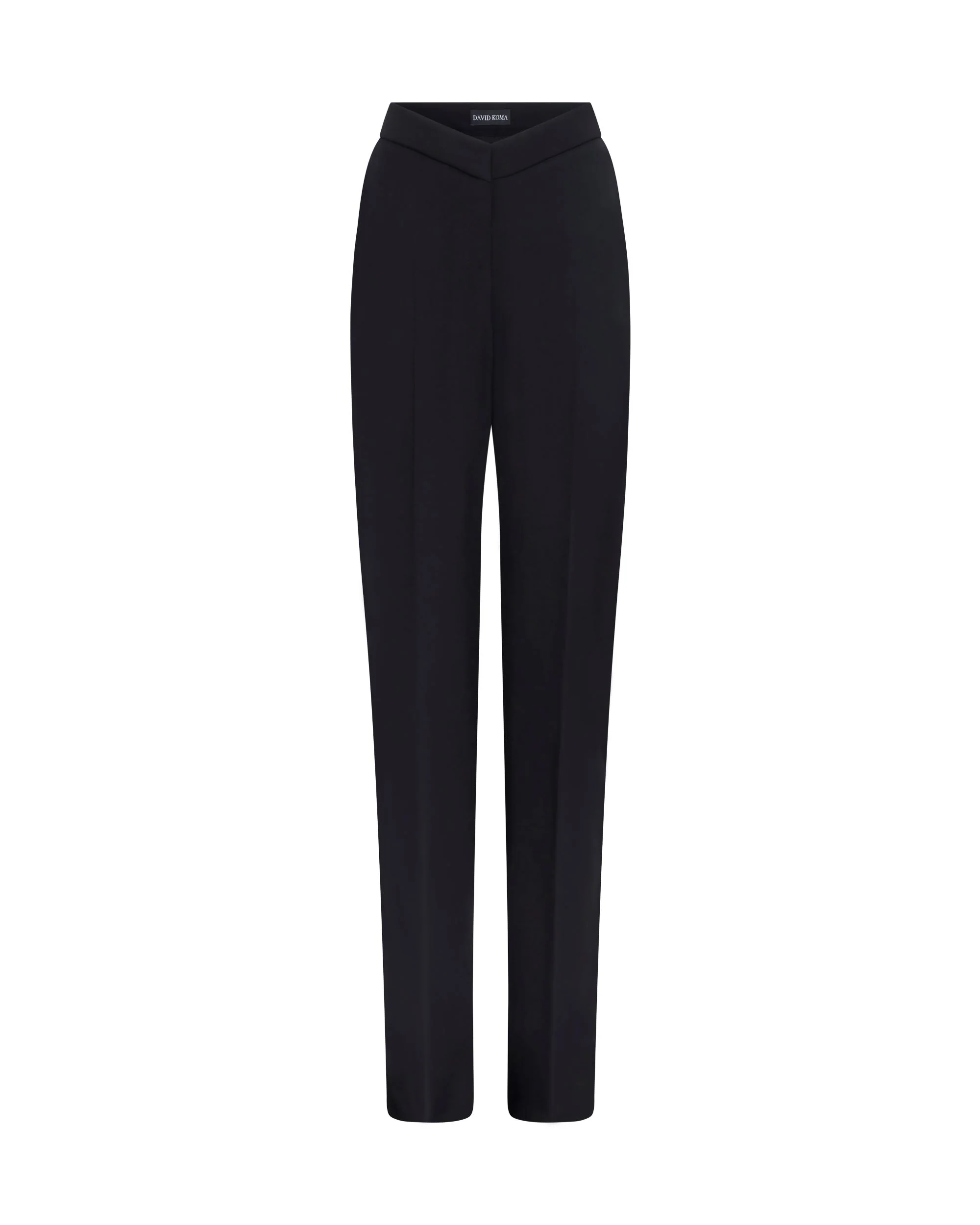 STRAIGHT LEG TAILORED TROUSERS IN BLACK