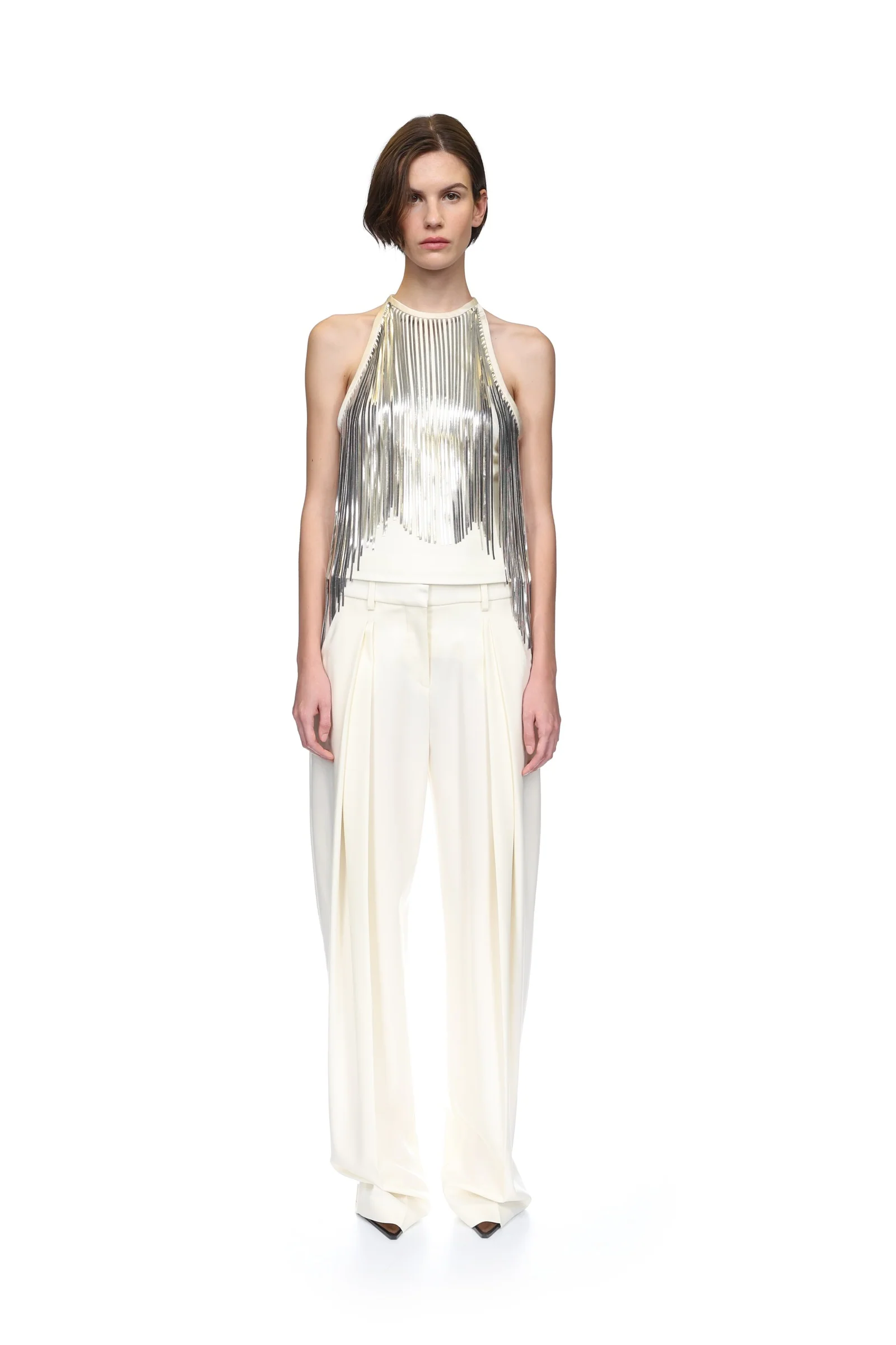 TAPERED TAILORED TROUSERS IN WHITE - Image 2