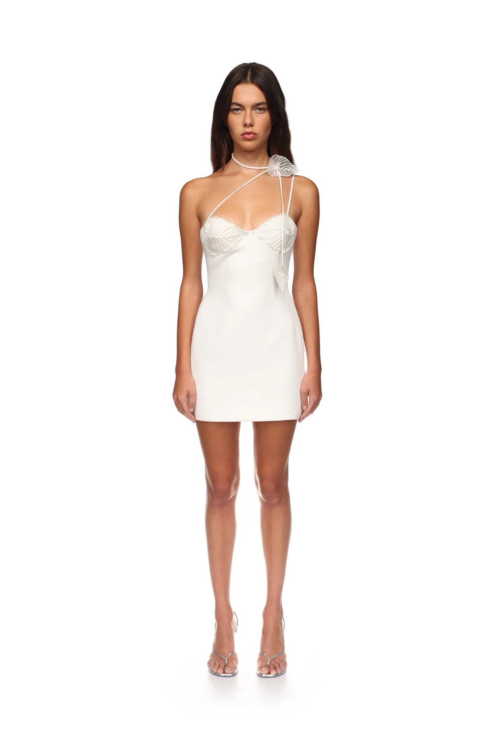 THREAD LEAF EMBROIDERY MINI DRESS - Image 2