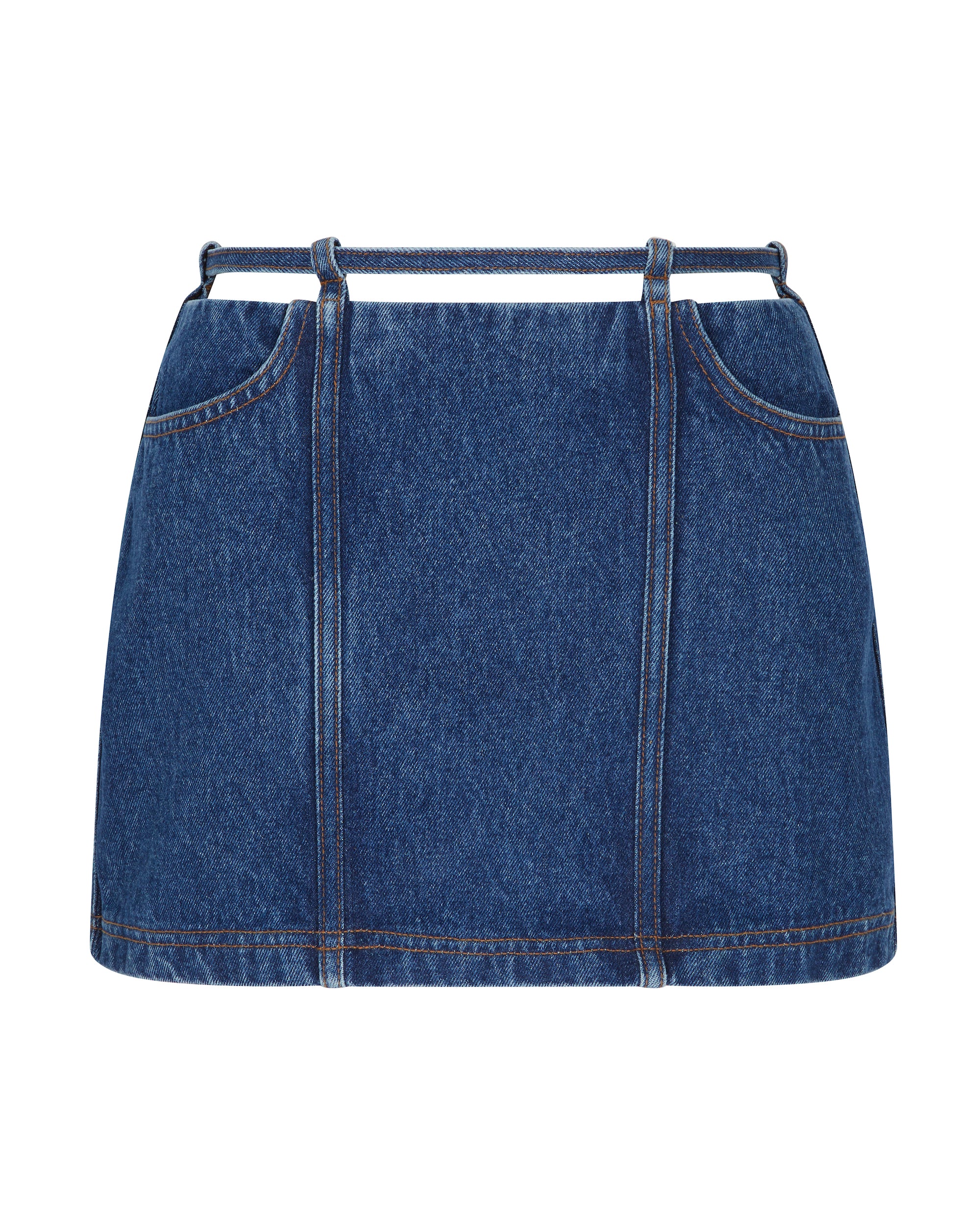 TIE DETAIL MINI DENIM SKIRT