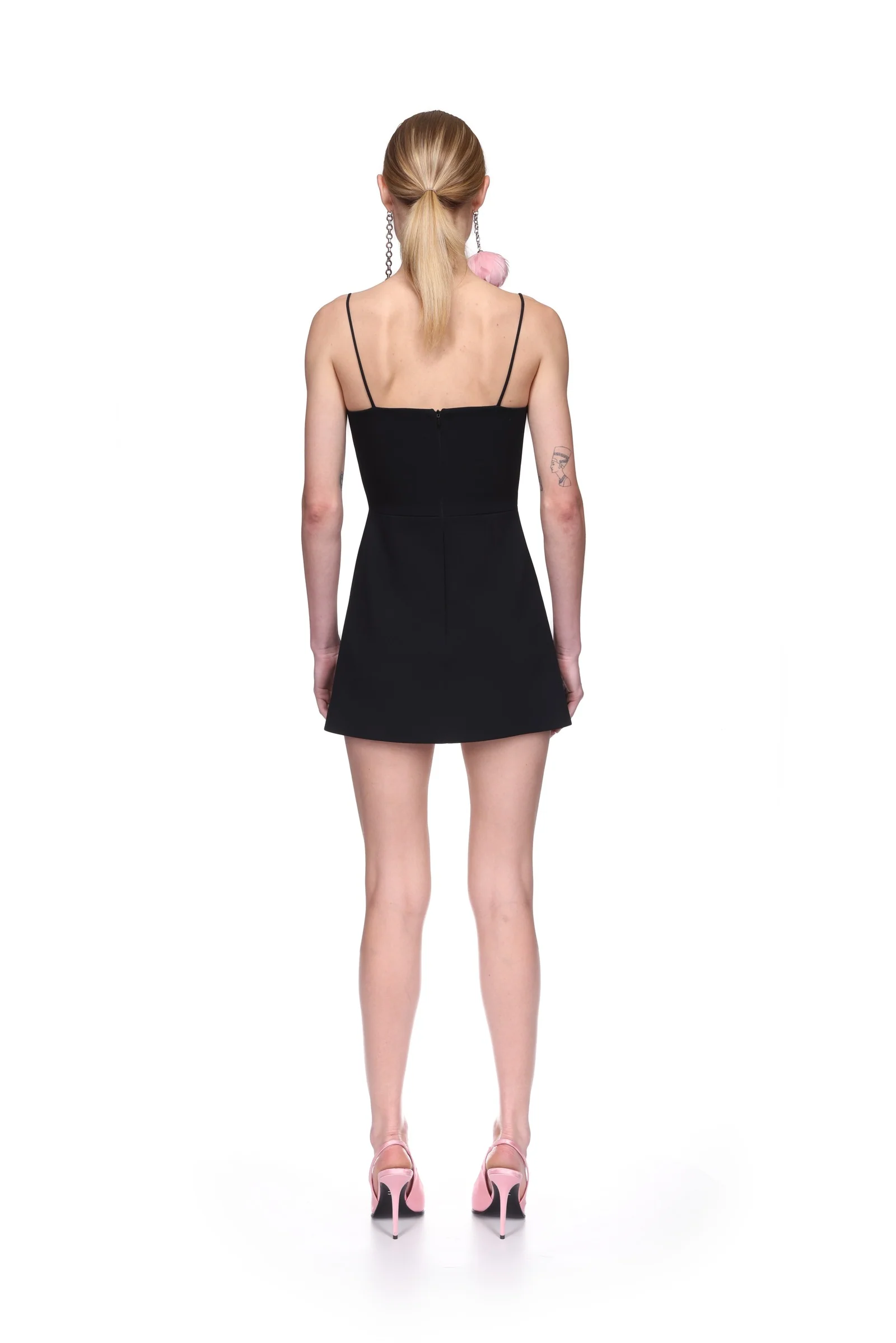 TULLE RUFFLE AND FEATHER BRA MINI DRESS - Image 5