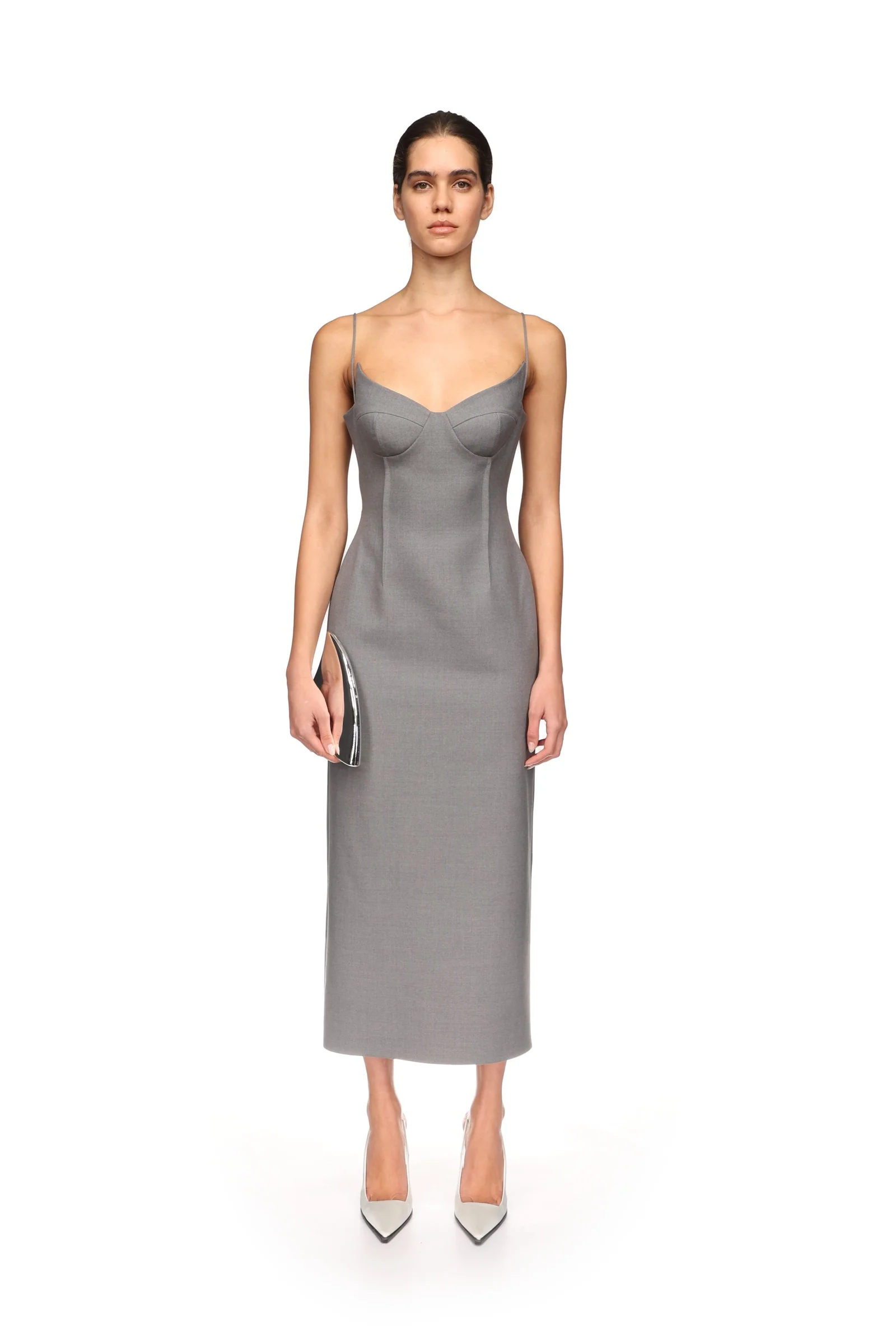 WINGED CUP DETAIL MIDI DRESS - Image 2