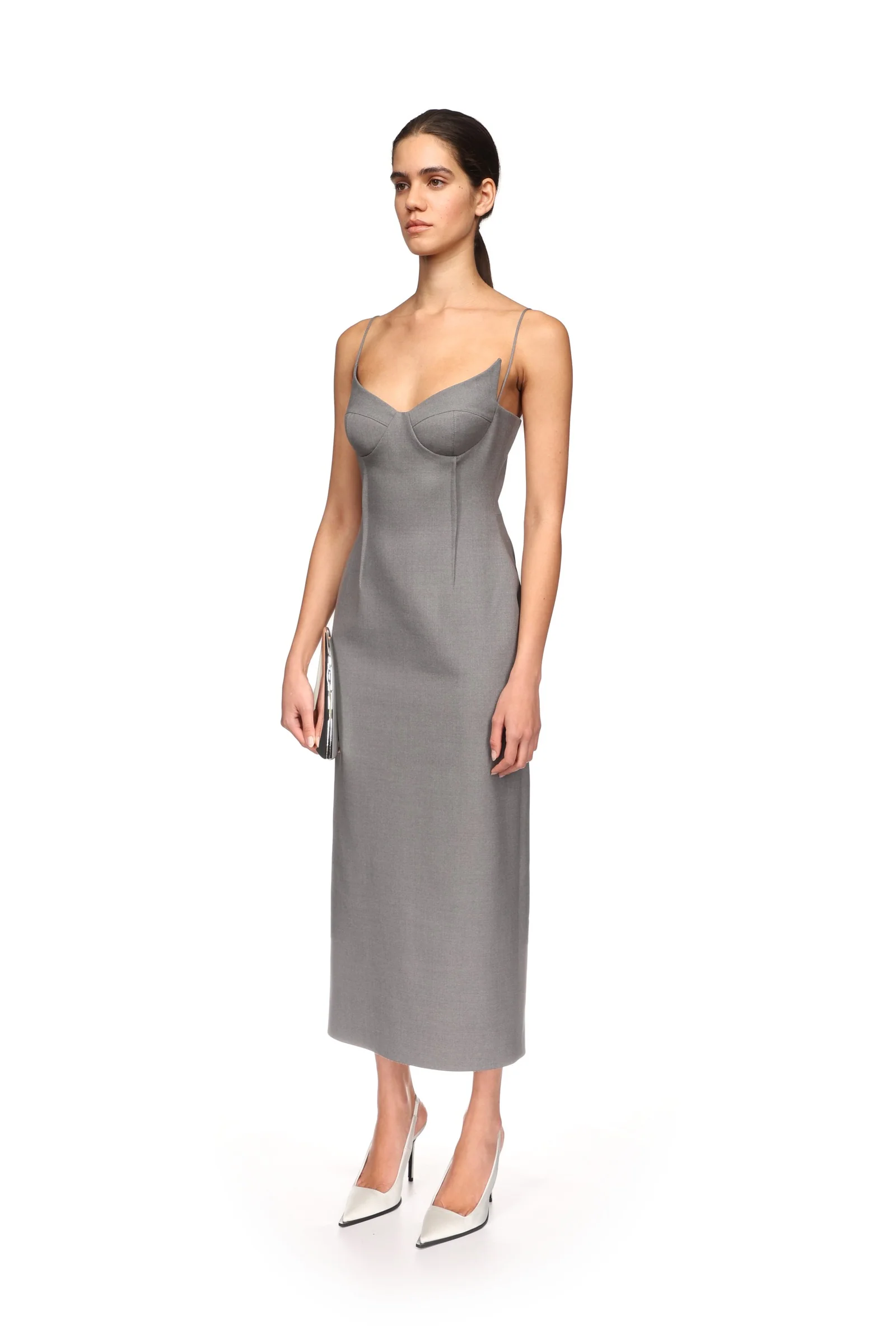 WINGED CUP DETAIL MIDI DRESS - Image 3