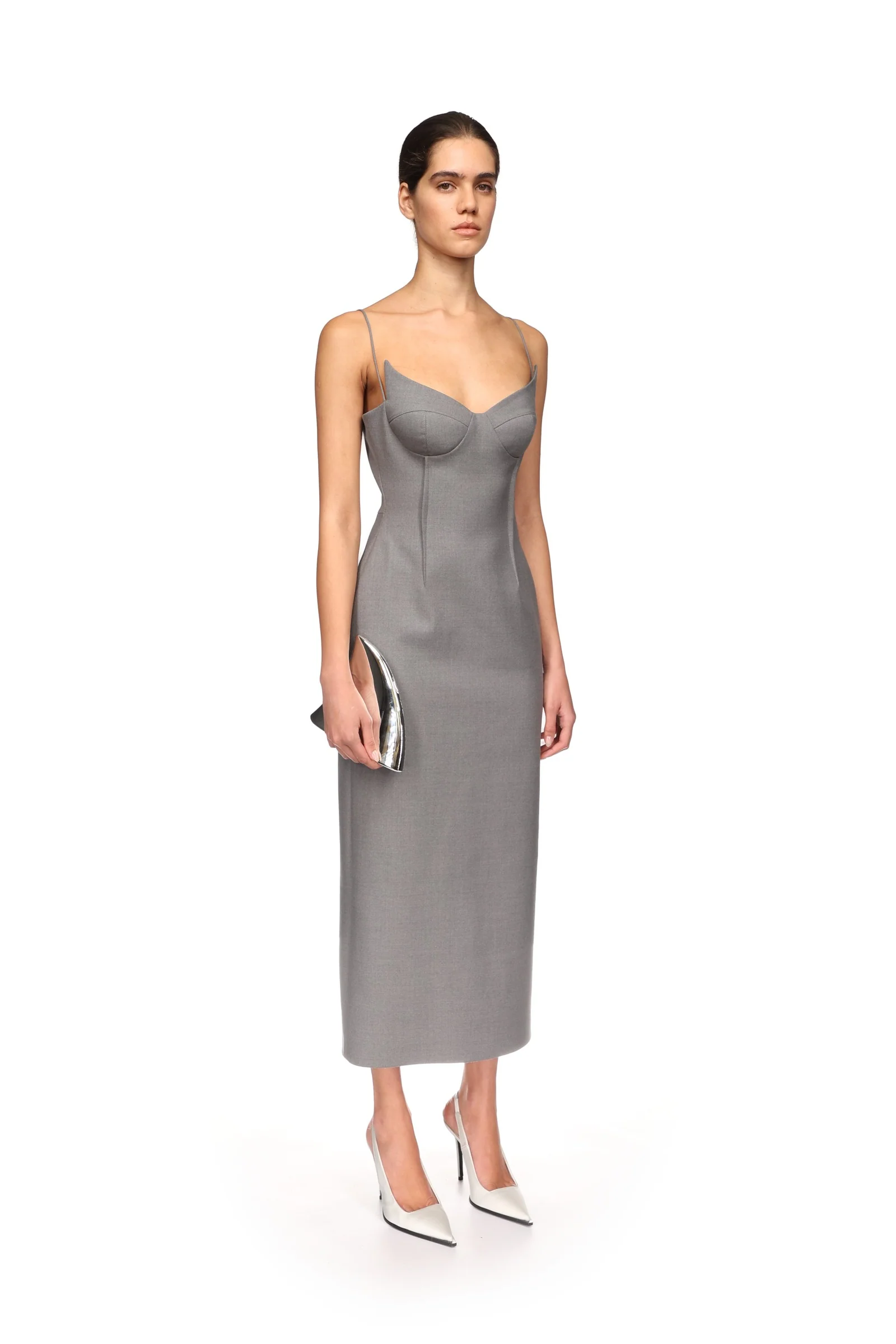 WINGED CUP DETAIL MIDI DRESS - Image 4