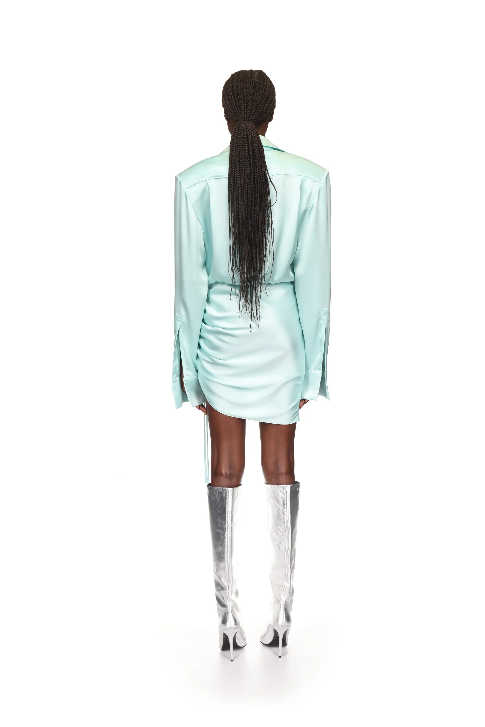 WRAP SATIN SHIRT DRESS - Image 5